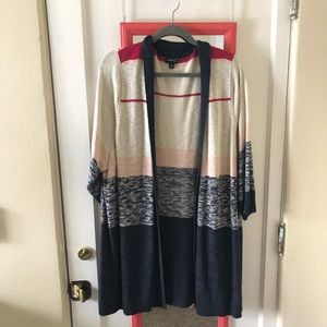 Torrid Multistriped Open Cardigan